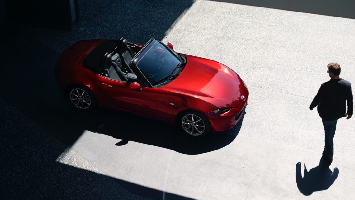 Overhead view of MAZDA MX-5 Miata